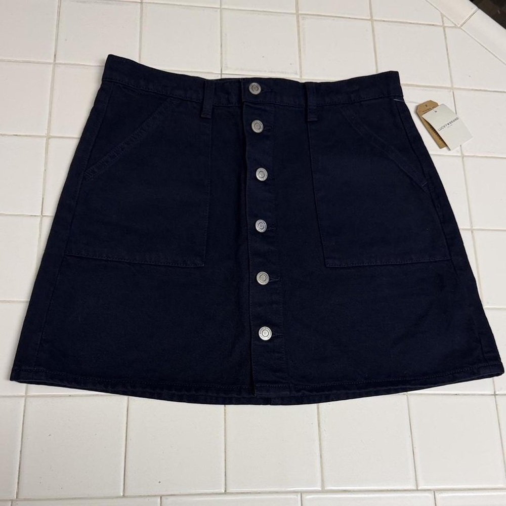 Lucky Brand Dark Blue Button-Up Mini Skirt